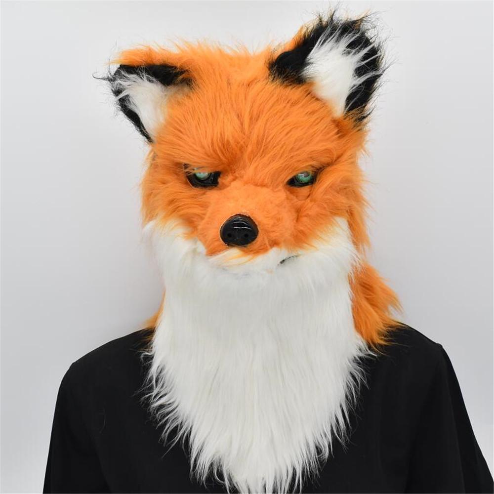 Плюшевая маска лисы. Маски с открыванием рта — забавные капюшоны для праздничных вечеринок.