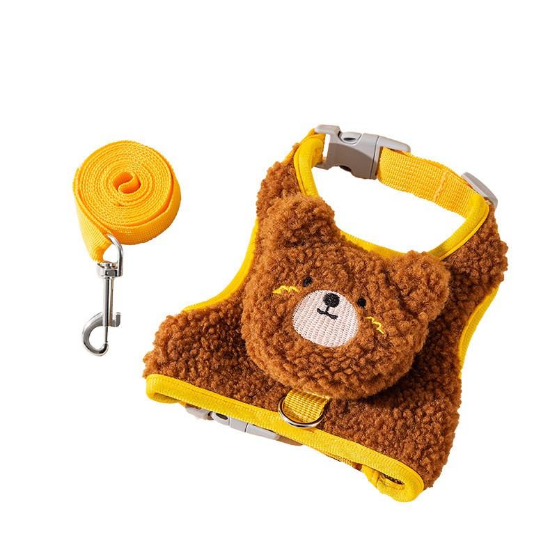 Adjustable Pet Harness Vest Cats Small Dogs Soft Fabric Chest Strap Leash Walking Outdoor Safety