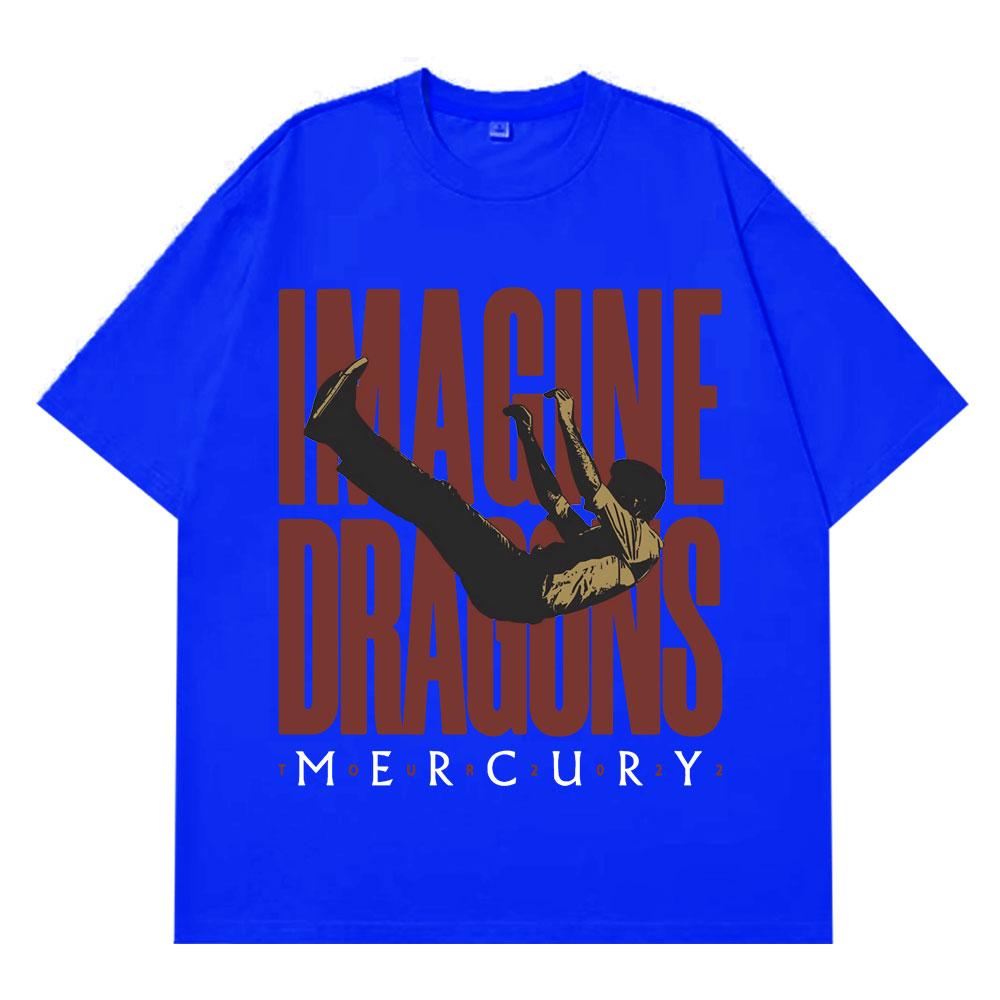Imagine Dragons Mercury Tour Концертная Футболка Рок-группа Футболка Мужская Женская Харадзюку Хлопок Свободная Короткий Рукав Топ