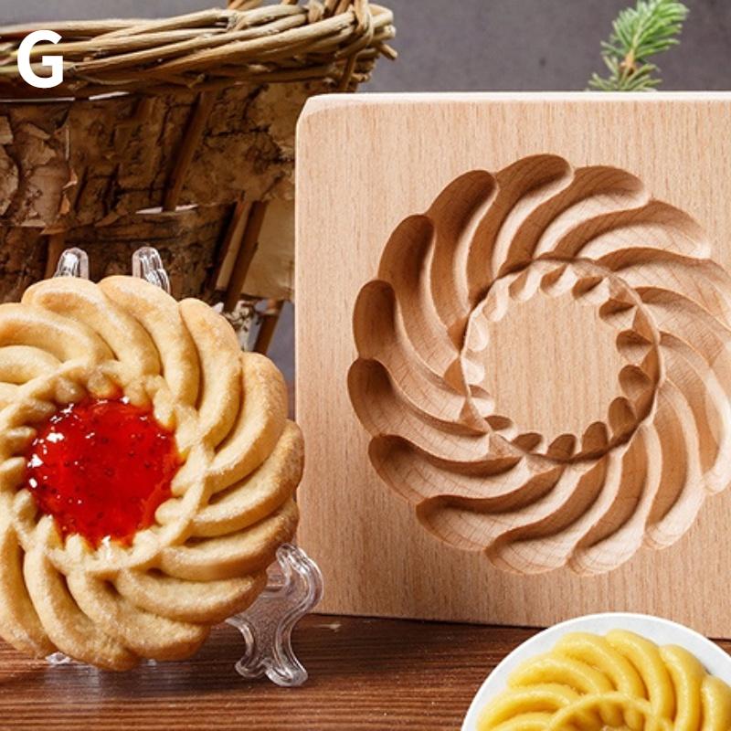 3D Wooden Cookie MoldChristmas Cookie Cutters Biscuit Cutter Moldes Embossing Mold for Cakes and Cookies Press