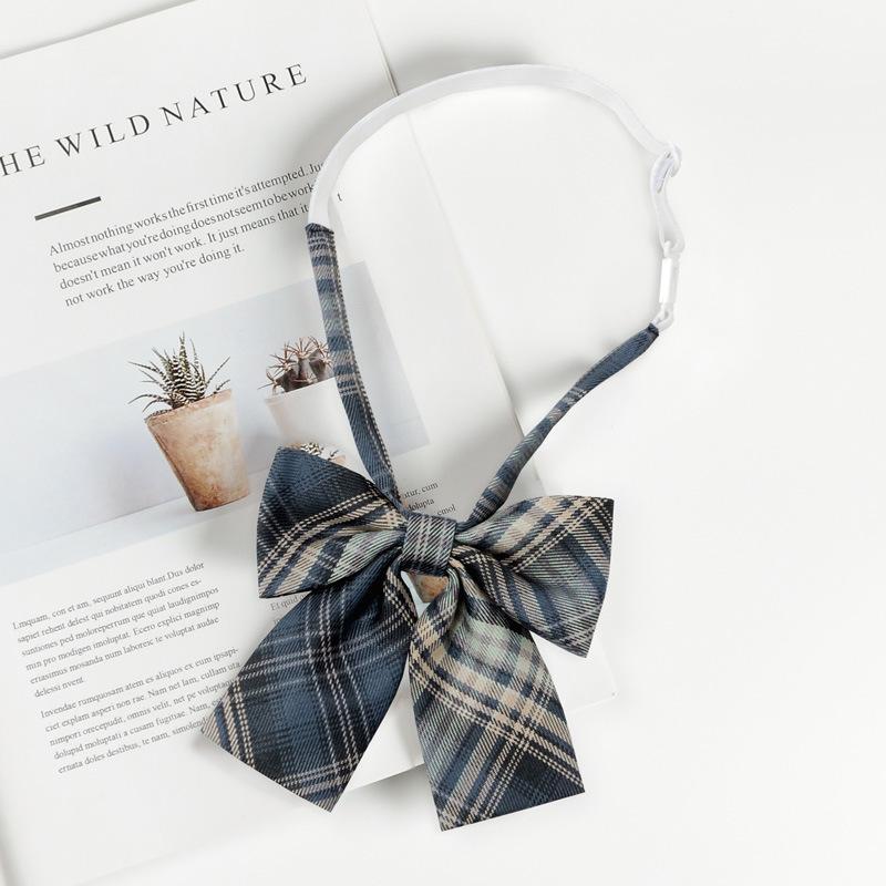 JK Bow Tie for Women, Japanese Uniform Shirt, College Style Student Plaid Tie, Men's Free Ribbon Accessories