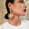 Exaggerated Long Drop Earrings for Women Big Pearl Round Dangle Earrings Wild Sun Earrings Stud Earrings Fashion Jewelry