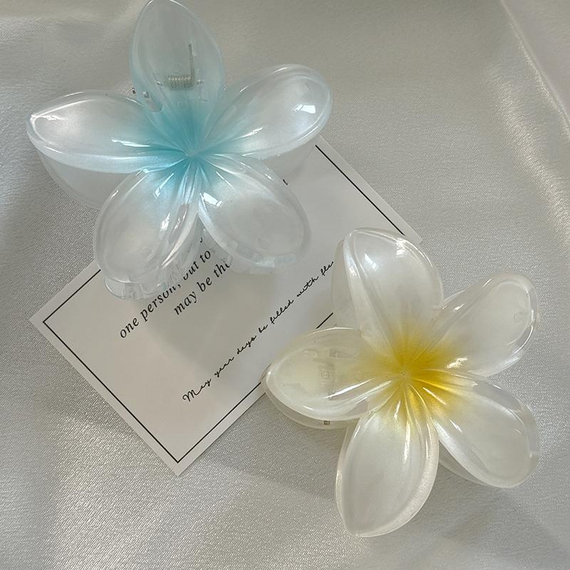 Новые праздничные женские заколки-клипсы Sweet Gradient Clip Plumeria wer Shape Barrettes Summer Girls Hair Accessories