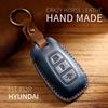 Genuine Leather Key Fob Cover for Hyundai Fista Elantra Mistra Santa Fe - Premium Car Key Protector Case