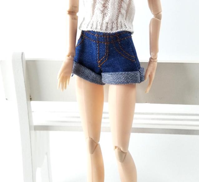 Elastic Jeans Bottom Trousers Pants For Barbie Doll Clothes Fashion Outfit Shorts For Blythe 1/6 BJD Dolls Accessories