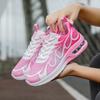Air Cushion Women's Shoes Running Shoes Flying Woven Mesh Shoes Lace-up Size 43 Sports Shoes Women's Flat Bottom Shock Absorption Casual Shoes Large