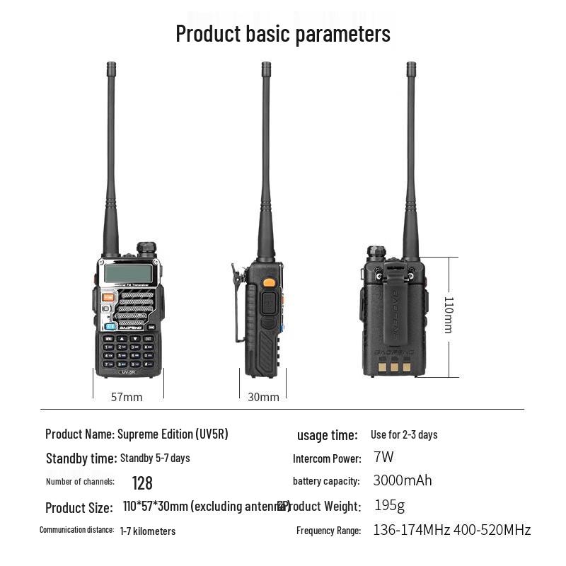 Baofeng BF-UV5R Dual Band Waterproof Two-Way Radio (CN version)
