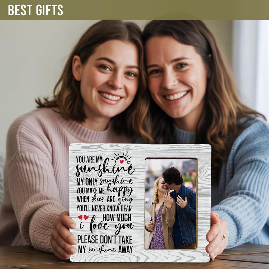 You are My Sunshine My Only Sunshine Wood Picture Frame,pirational Wood Picture Frames for Mom Dad Grandma Wife Husband Girlfriend