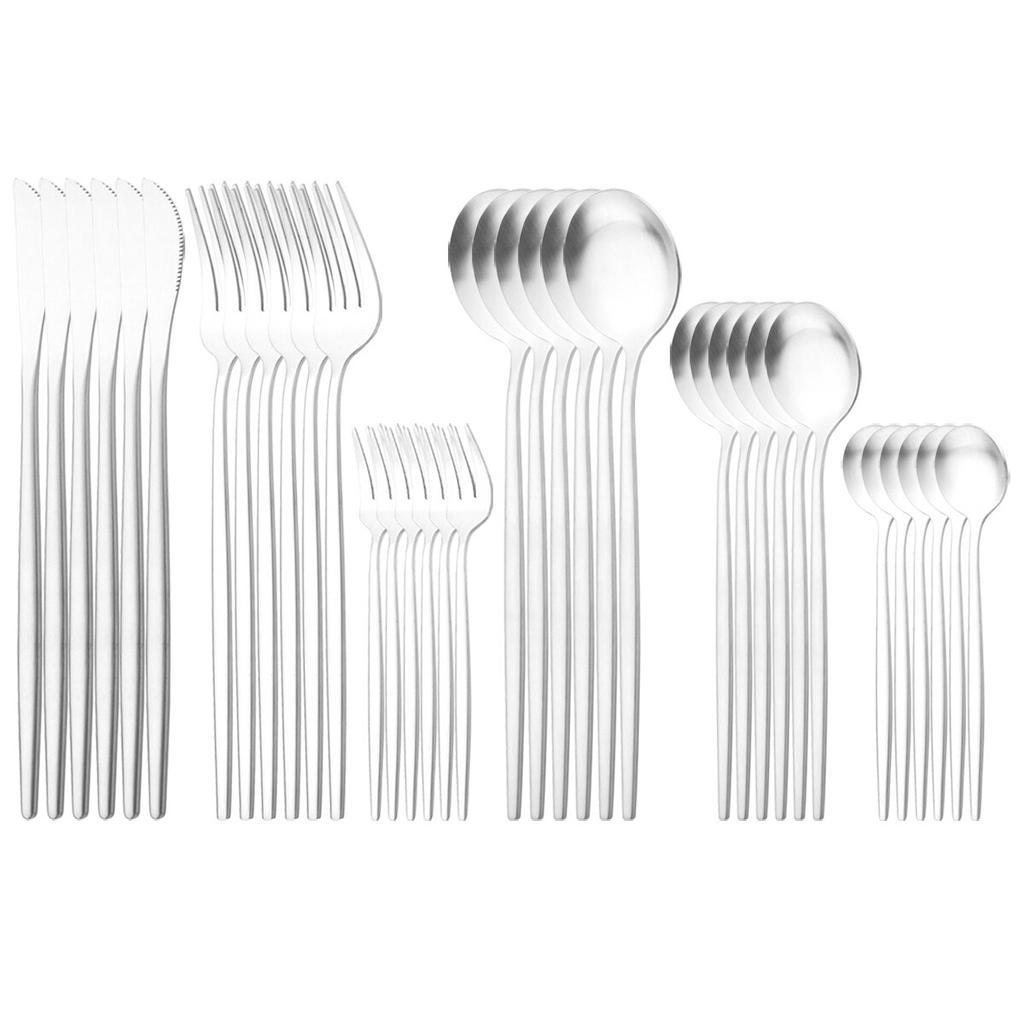 36 шт. Золотая посуда из нержавеющей стали, посуда, набор столовых приборов в западном стиле, ножи, вилка для торта, чайная ложка, столовые приборы, кухонное серебро