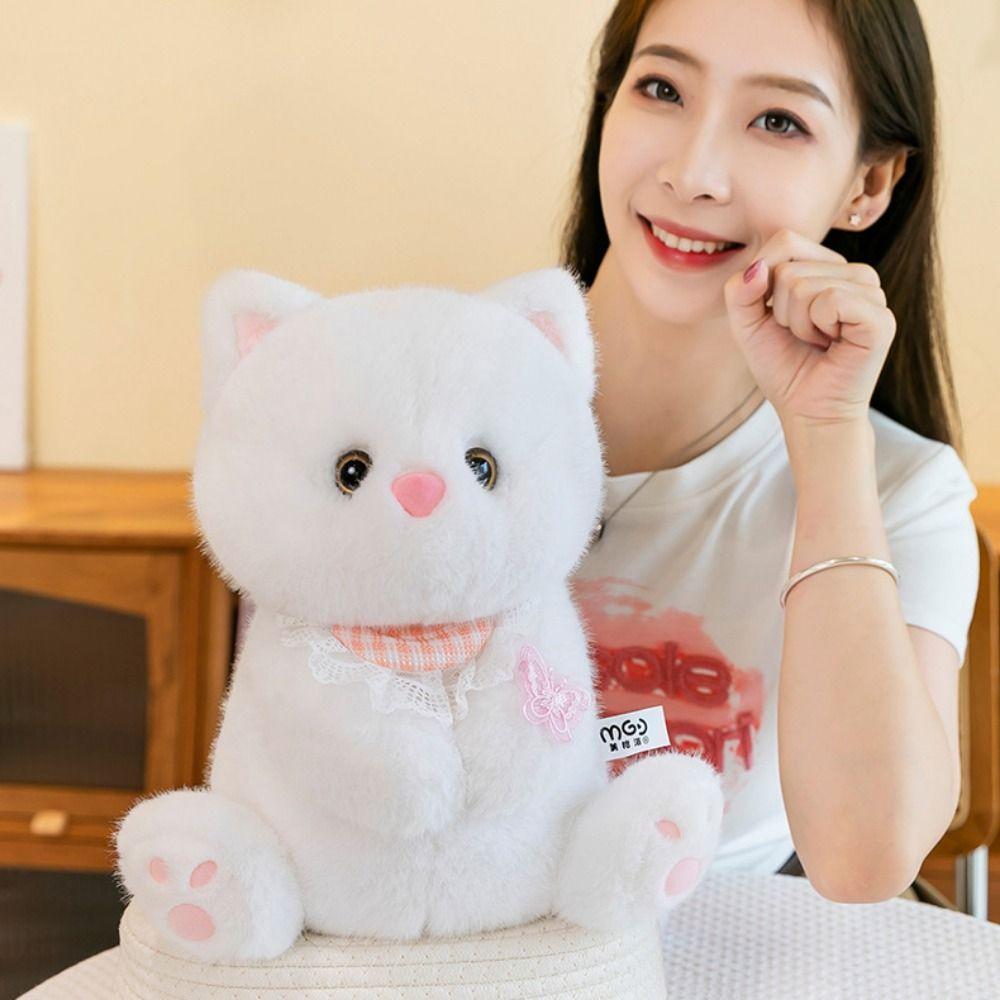 Мягкая игрушка-кошка с пушистыми ушками, бант, мягкие игрушки, плюшевые игрушки, плюшевые игрушки для кошек, куклы, детские игрушки