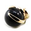 Les Trésors De Lily [J0169] - Gold Plated Pendant 'Perla' Black Gold - 25x15 Mm