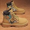 Autumn Men's Shoes Breathable High Top Martin Boots Men's Trend All-match Thick Soled Non-slip Cargo Shoes Casual Short Boots Men