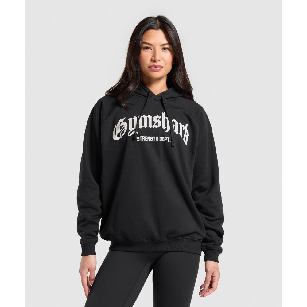 Gymshark Толстовка с капюшоном Strength Department Graphic Black B3c3q Bb2j