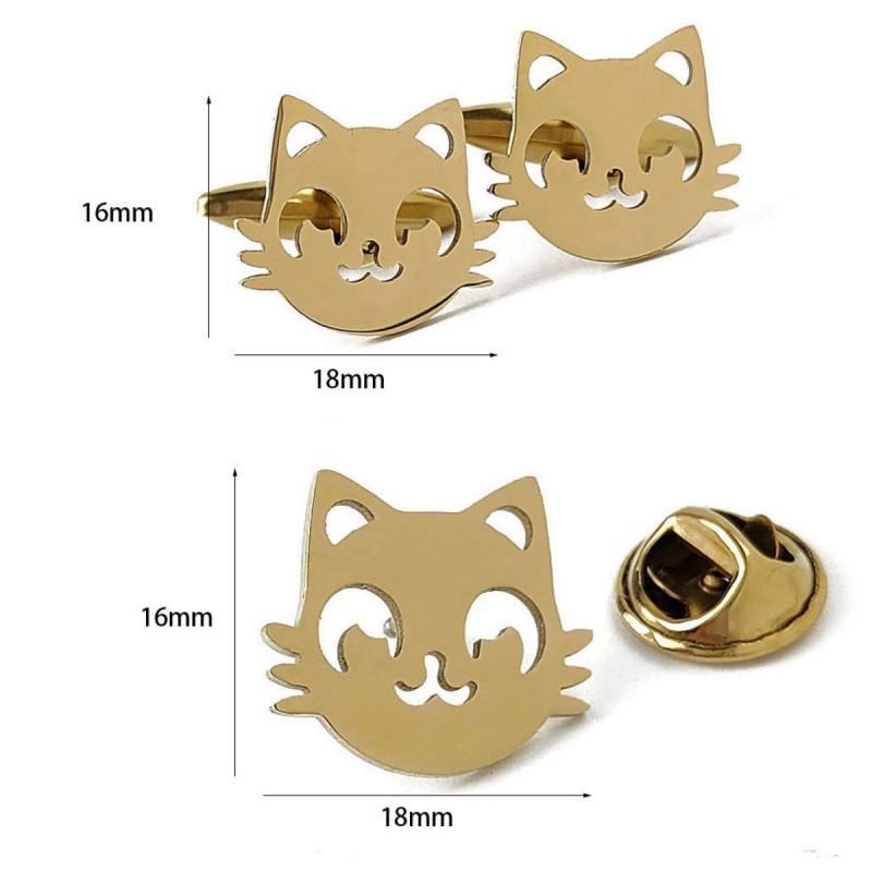 Cat Brooch Cufflinks Cute Exquisite Korean Design High-end Light Luxury Clothing Accessories