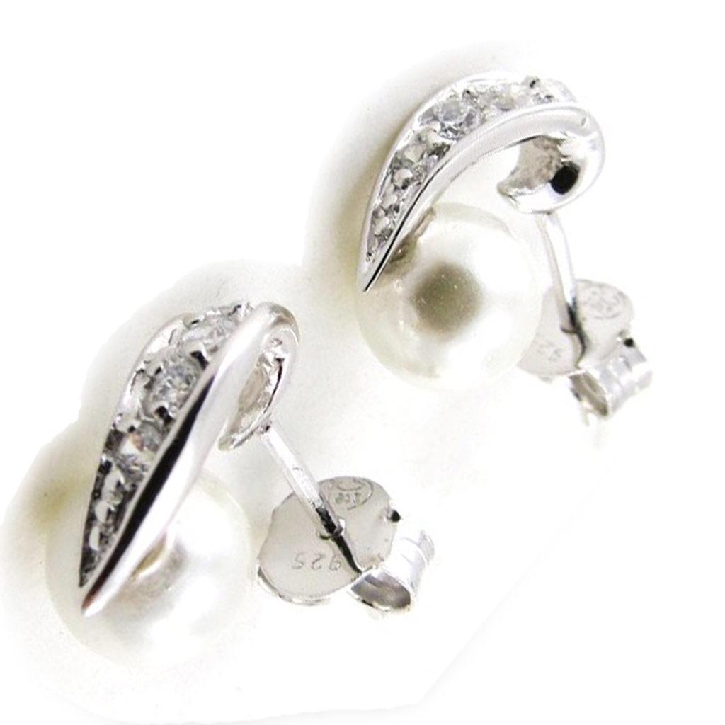 Les Trésors De Lily [J0179] - Серьги серебряные "Сисси" серебристо-белые (родиевое покрытие) - 7х10 мм