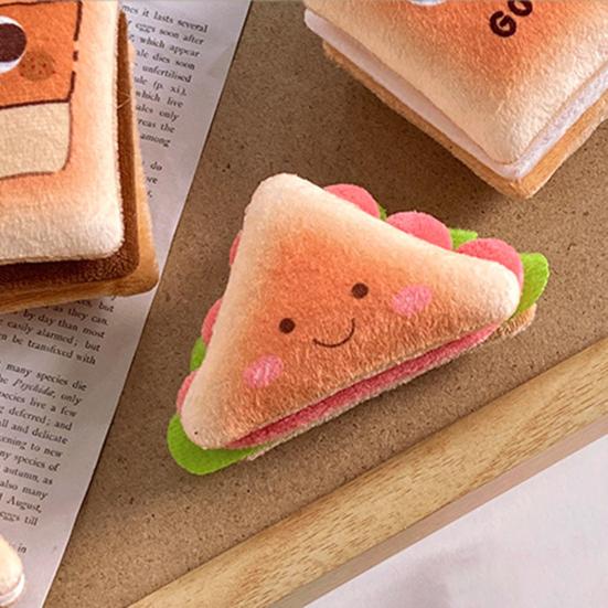 Plush Cartoon Food Refrigerator Magnet Stuffed Bread Pizza Sandwich Milk Tea Cookies Fridge Magnet Home Office Decorative