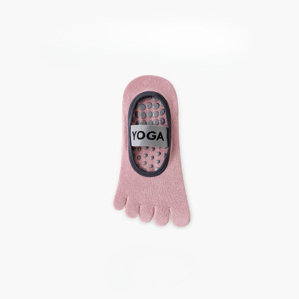 Носки для йоги с пятью пальцами однотонные с ремешками на пятке, женские спортивные с разделением пальцев, противоскользящие и дышащие, летние носки для пилатеса