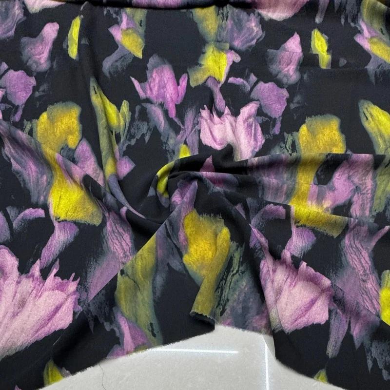 100x150cm Floral Printed Style Fabric Summer Silk Chiffon Fabric for Diy Sewing Soft Comfortable Dress Shirt Pajamas Pants