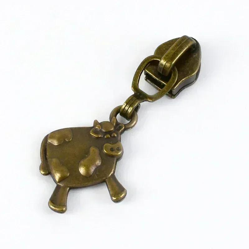 Meetee 5-20 шт. 5# Слайдер для нейлоновых молний, головка молнии из цинкового сплава, декор, бронзовый пуллер для молний, аксессуары для шитья куртки, пальто