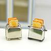 Mini Toaster Model 1:12 Dollhouse Accessory Simulation Miniature Toaster with 2 Removable Toasts for Kitchen Scene