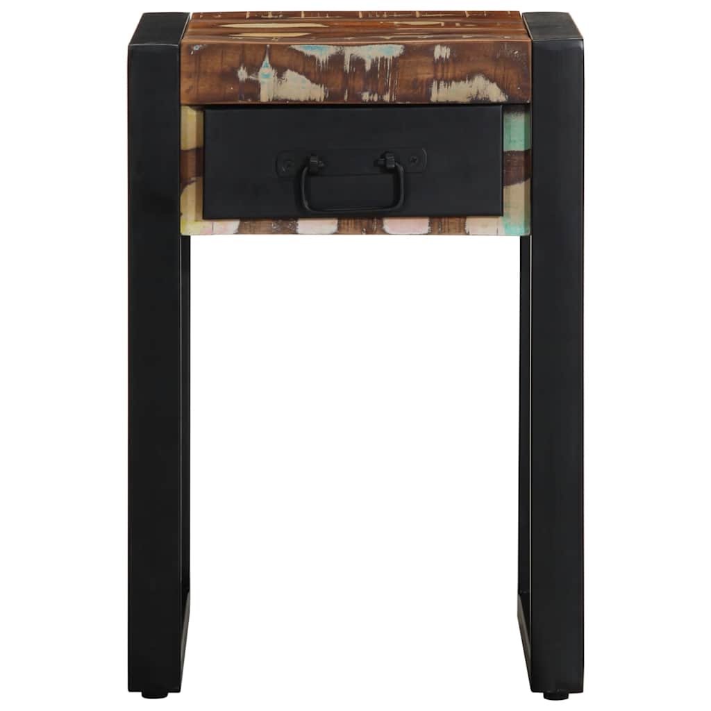 Side Table Multicolored 35 x 35 x 50 cm Solid Reclaimed Wood