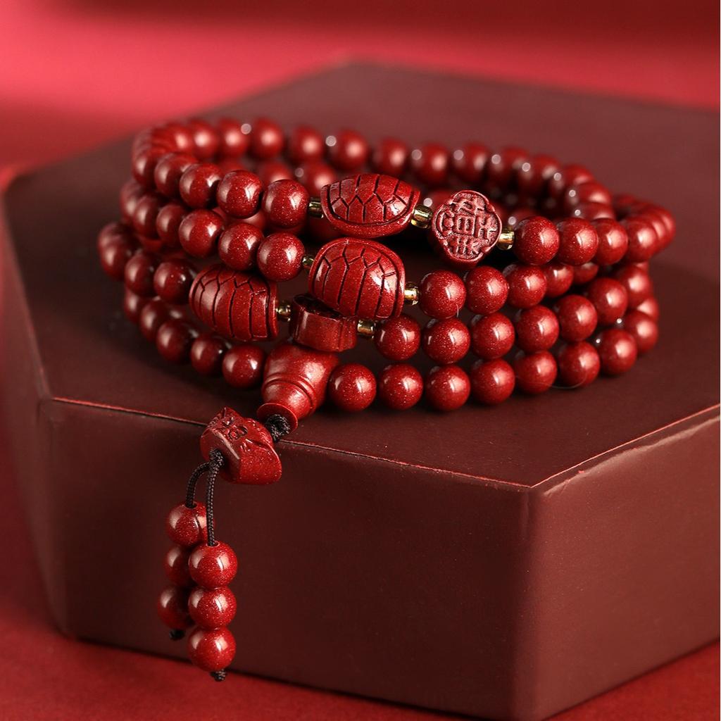 High-content purple gold sand cinnabar bracelet108Beaded Bracelet Tourist Area
