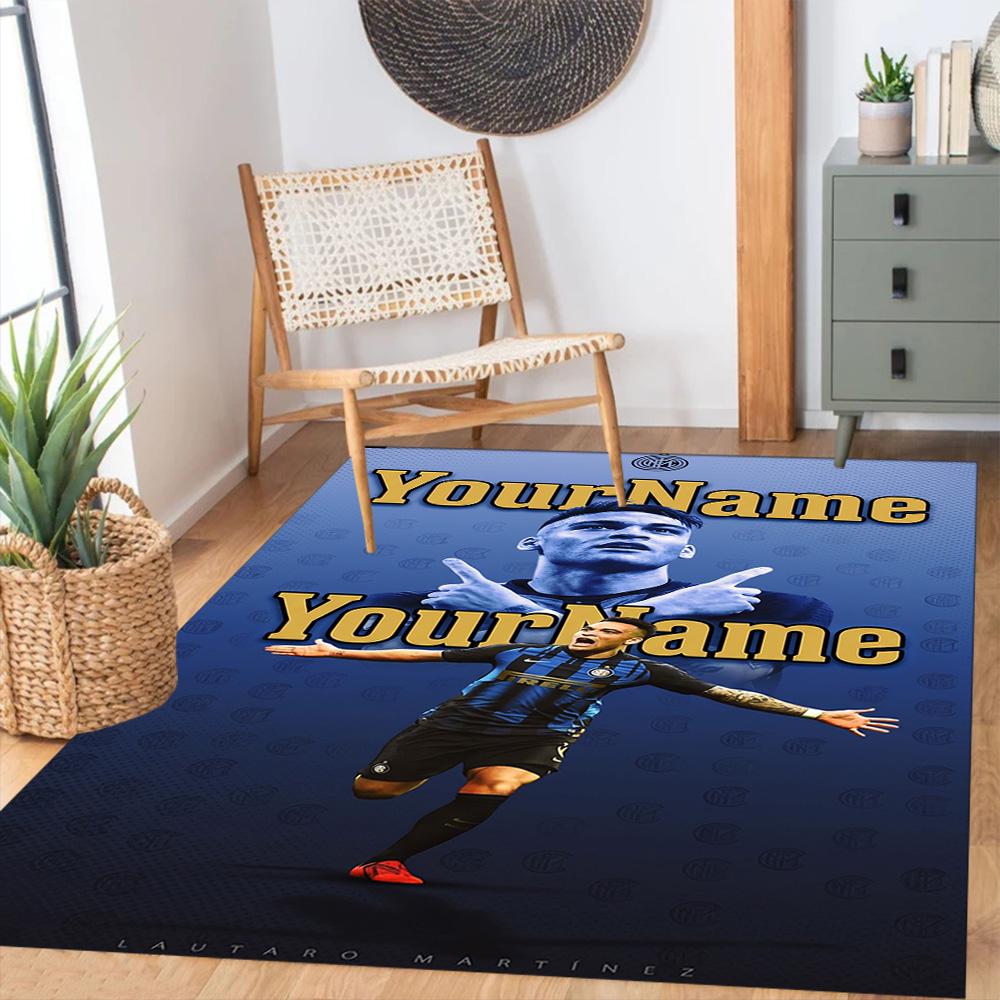 Inter Milan Customize Your Name Area Rug Design for Entryway Foyer Game Room Study room Antislip Carpet Decorate Offices Spiritual Gift