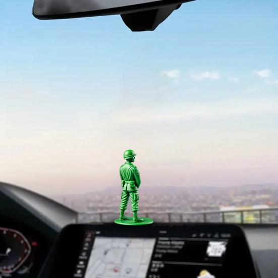 Green Soldier Figurine Toilet Reading Newspaper Peeing Man Resin Statue Sculpture Model Toy Home Office Desktop Decoration Ornament