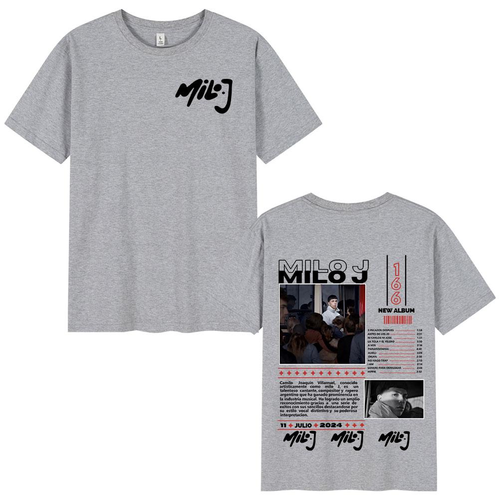 Rapper Milo J 166 Album Merch T Shirt Men Women Clothing Fashion Hip Hop T-shirt Cotton Casual Oversized Short Sleeve T-shirts