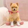 4Pcs Breathable Breathable Pet Boots Golden Mesh Puppy Paw Shoes Mesh Dog Shoes  Indoor Activities
