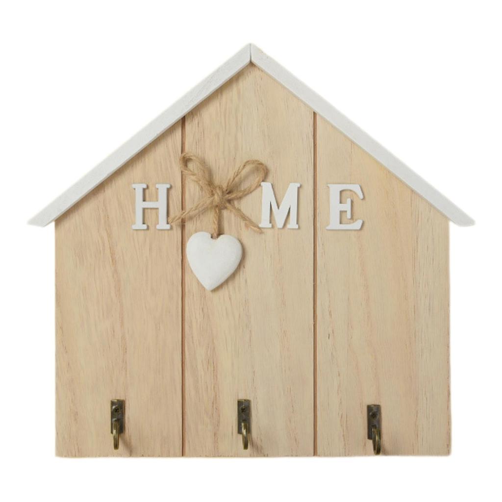 Wooden Key Holder Hat Rack 3 Hooks Wall Hanging Nordic Sturdy Rustic Wood Key