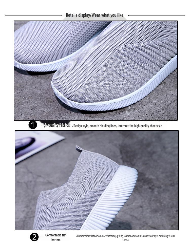 Женские повседневные кроссовки Flyknit больших размеров - Дышащие низкие кроссовки-носки