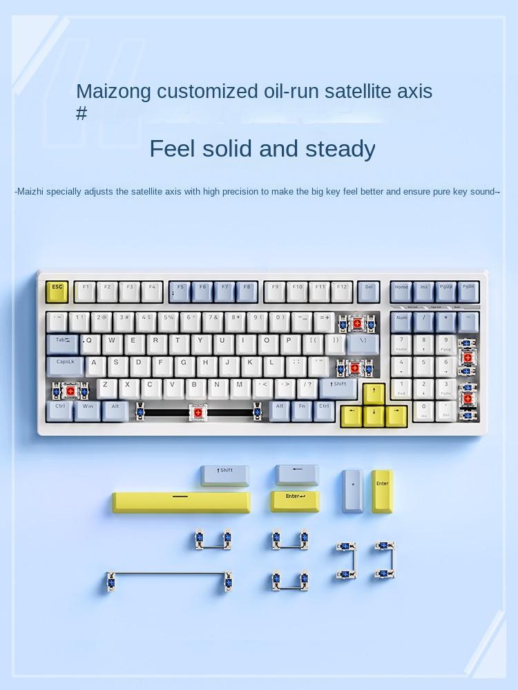 МЧОЗЕ K980: Полностью настраиваемая механическая клавиатура с возможностью горячей замены клавиш, беспроводным Bluetooth и трехрежимной игровой клавиатурой