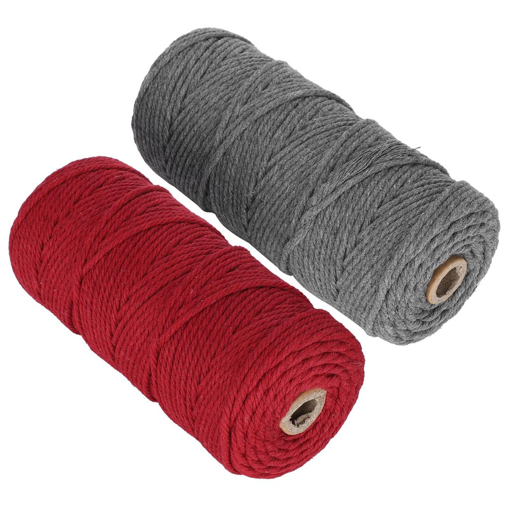2 шт. 100 метров хлопковой пряжи метров вязальной веревки плетеной макраме рукоделие ручная работа DIY