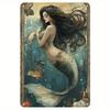 Enchanting Mermaid Metal Sign 8x12 Inch Vintage Wall Decor for Home Bar Cafe