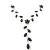 [J4017] - Black 'Paradis Floral' Designer Necklace