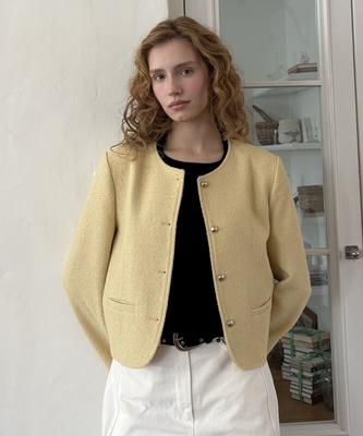 Твидовый пиджак DELIDI Calm Classic (Светло-желтого)