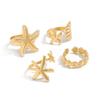 Gold Adjustable Open Rings Starfish Scallop Beach Jewelry Accessories Rings for Women  for Women