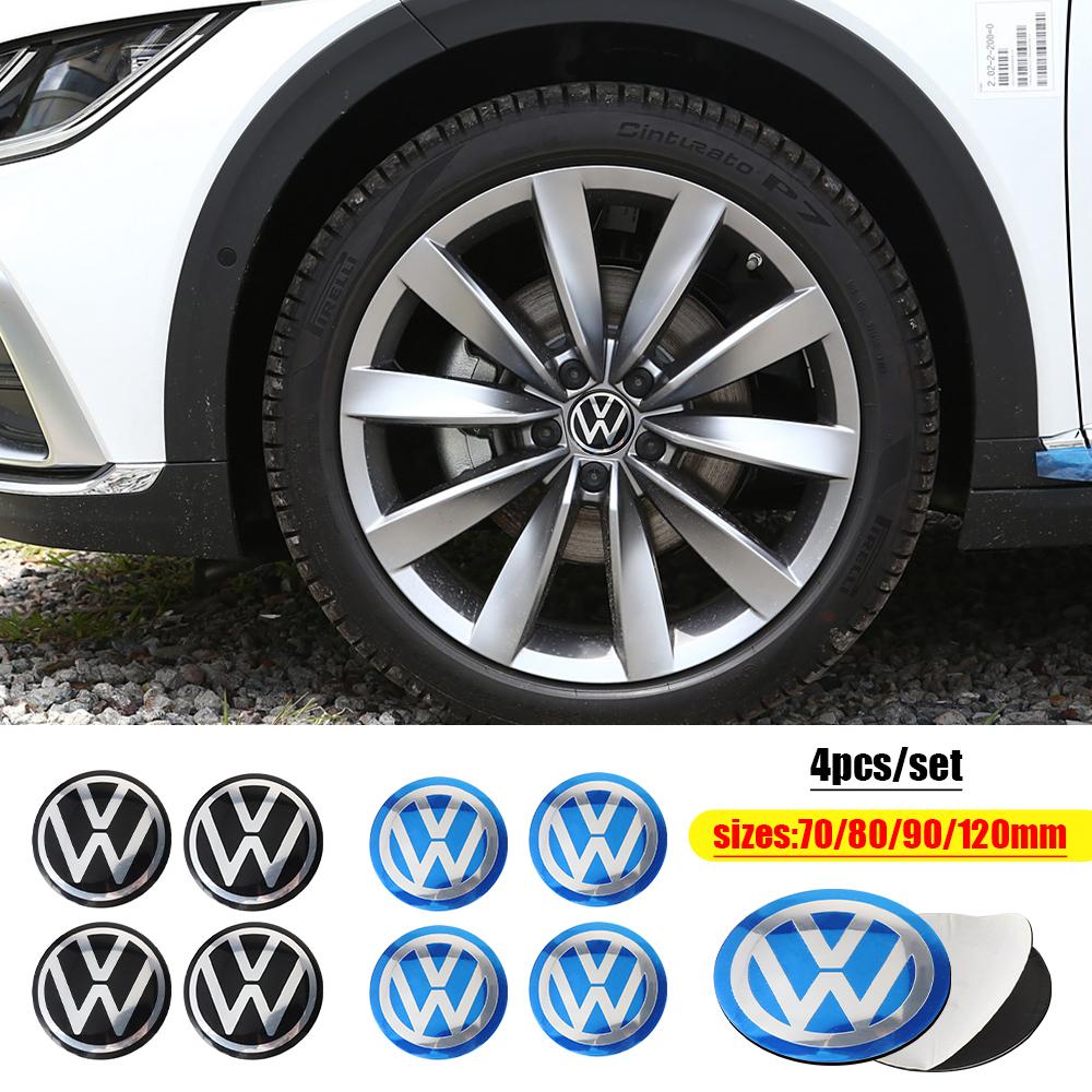 VEMZG1 70/80/90/100/120MM Car Wheel Center Caps Hubcap Sticker Decoration Accessories For VW GTI Golf8 Polo Passat Mk6 MK7 Tiguan R32 R