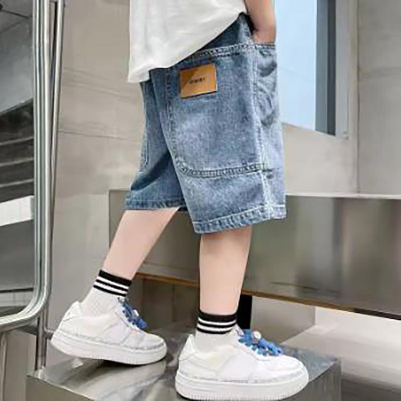 Летние детские шорты для мальчиков, джинсовые брюки, детские выстиранные джинсовые шорты