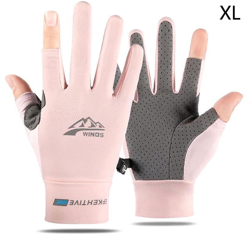 Летние солнцезащитные перчатки женские тонкие ледяные шелковые анти-ультрафиолетовые росы пальцы сенсорный экран вождение езда нескользящие дышащие перчатки