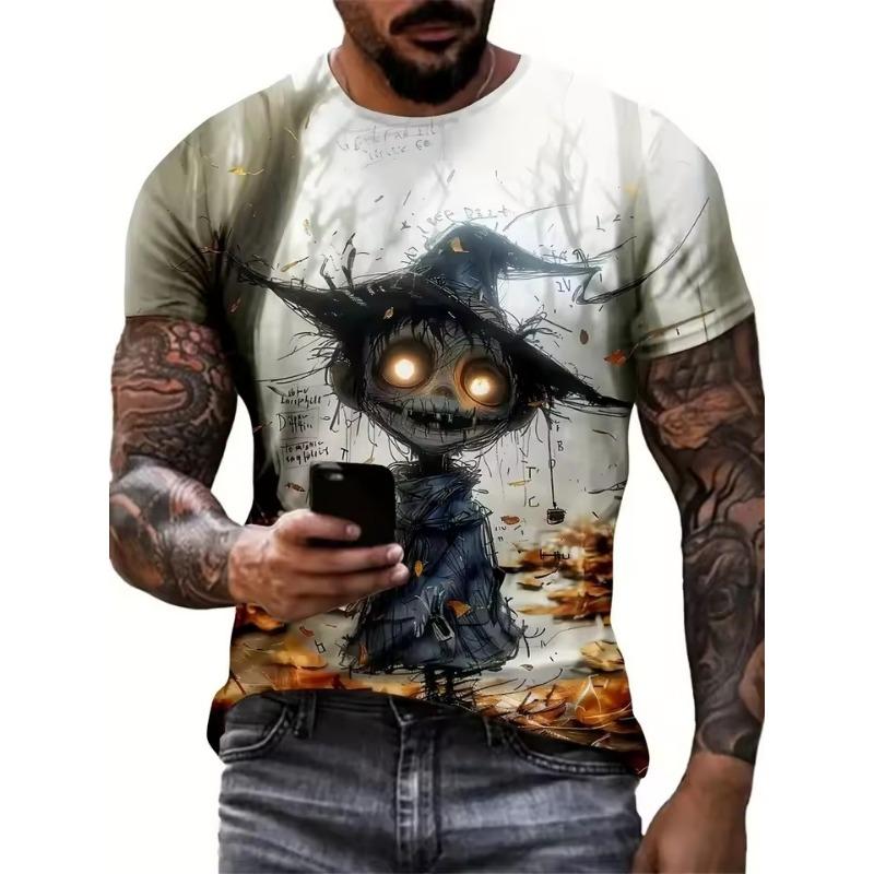 Смешная мужская футболка с принтом животных Повседневные футболки с коротким рукавом Свитеры с круглым вырезом Винтажные футболки Мужская свободная одежда Спортивная одежда