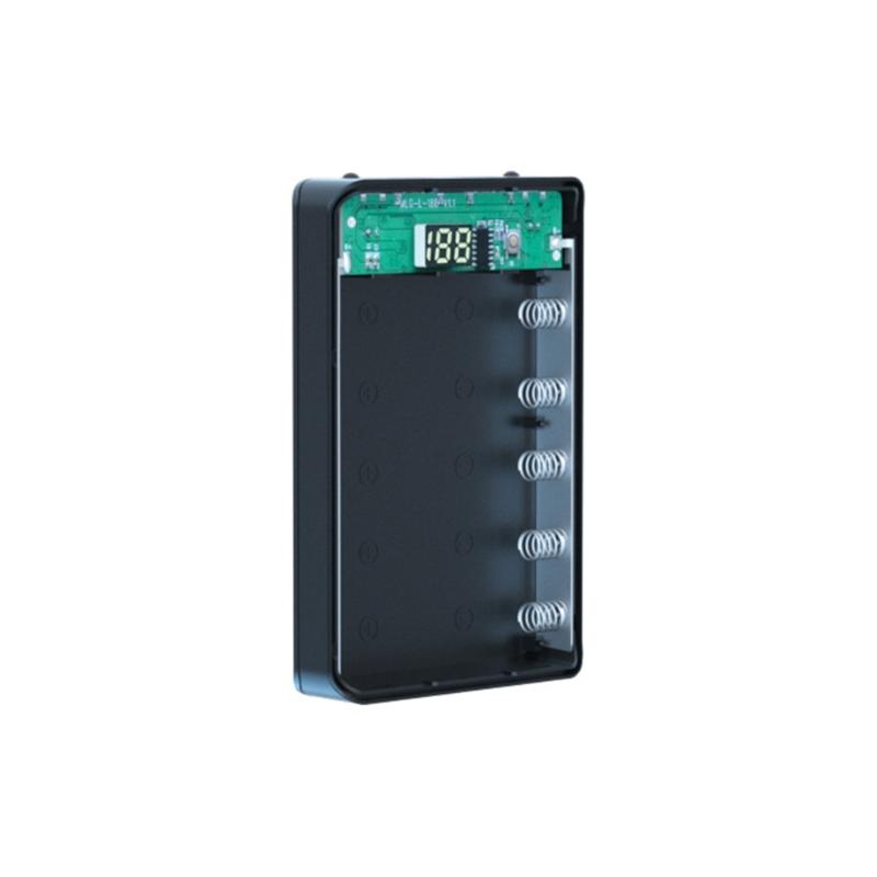 Контейнер для 5 аккумуляторов Съемный держатель Power Bank для корпуса DIY для корпуса Двойной USB-держатель для аккумуляторов 18650 для корпуса