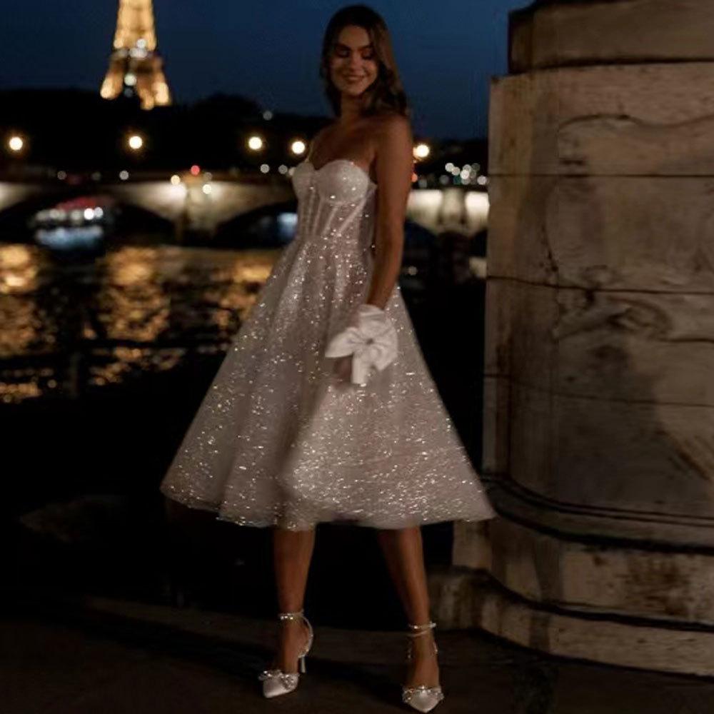 Оптовые Короткие Свадебные Платья Белые Цветы Без Рукавов Vestidos De Novia Платья Сердечко