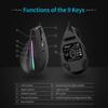 T-50 Vertical Mouse Wired Mouse 9 Keys RGB Optical 6 Gear DPI Ergonomic Design Mouse for Office Gaming with Light Belt