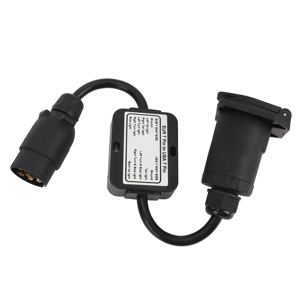 Адаптер-переходник для прицепа 7-контактный на 7-контактную розетку с преобразователем системы 3 на 2 для каравана, лодки, автодома