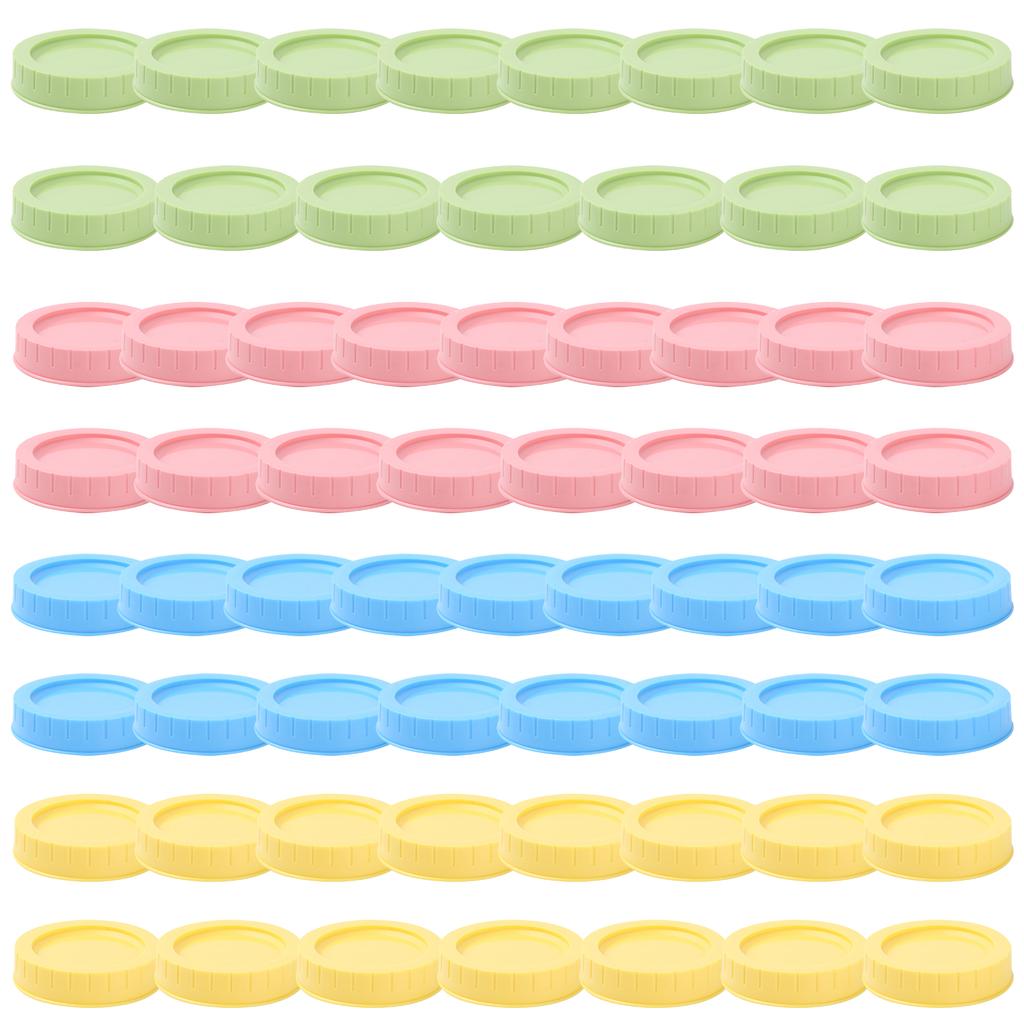 60 шт. Пластиковая крышка для банки Мейсона 70 мм Хорошая герметичность Крышка для консервирования Термостойкая Многоразовая крышка для банки Легко открывается для консервирования Мейсона