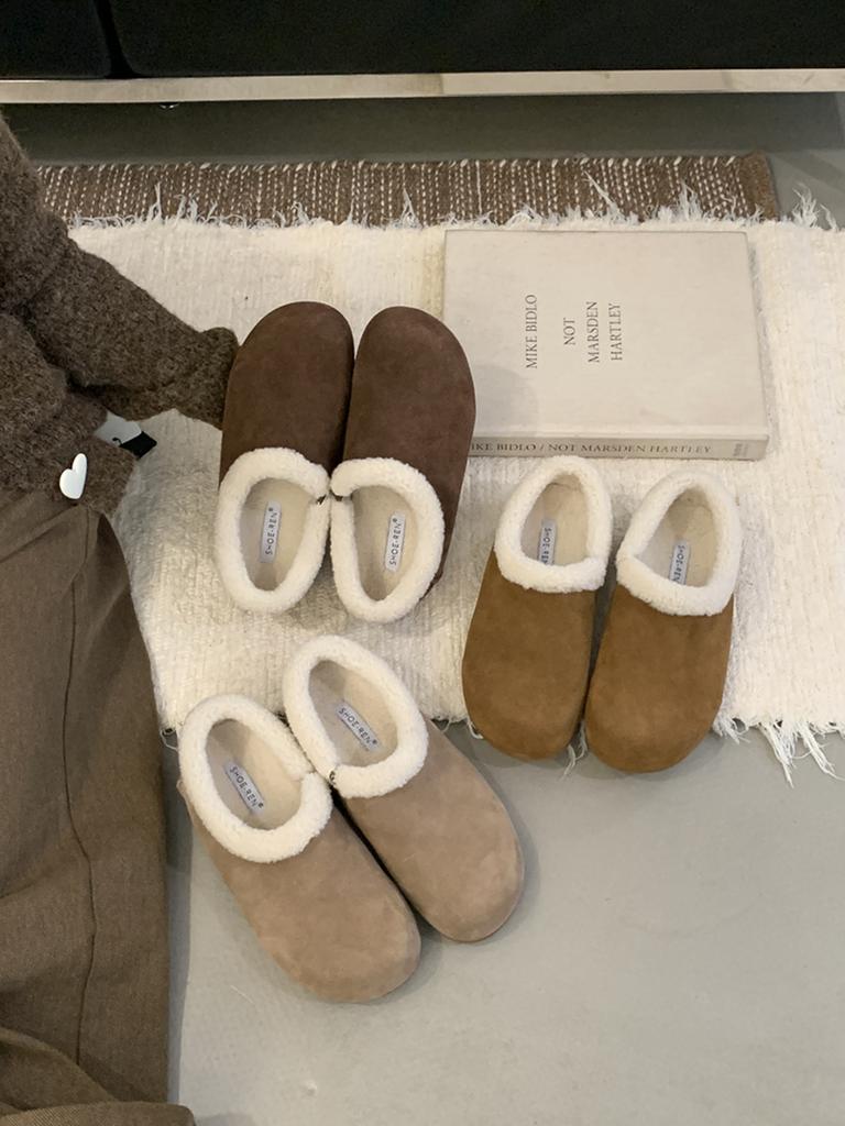 2025 Winter Warm Snow Shoes Cowhide Lamb Wool Piled Inner Heightening Wool Shoes Plush Boken Shoes Outer Wear