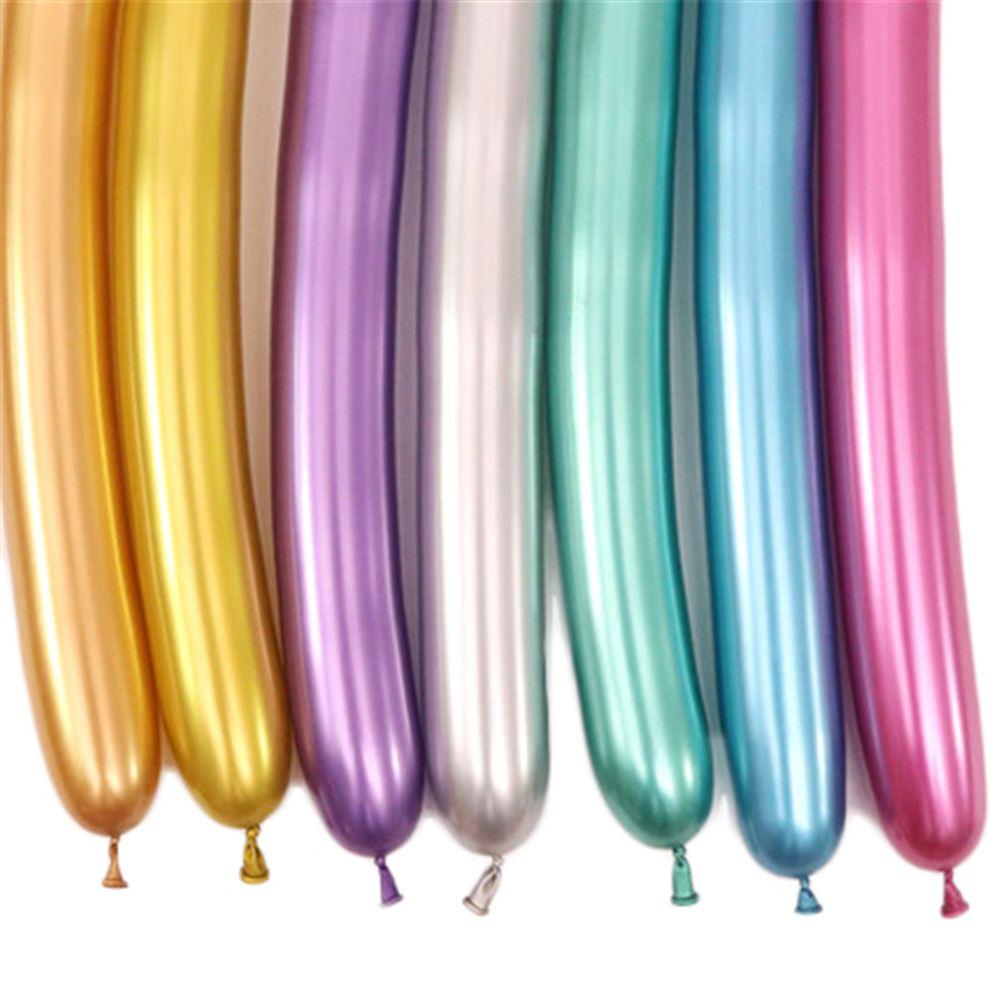 10pcs Classic Latex Wedding Decoratio Magic Long Balloon DIY Strip Metalic Modeling Balls