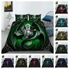 Комплект пододеяльников с 3D принтом, домашнее покрывало с черепом и наволочкой, мягкое пододеяльник, постельное белье королевского размера, роскошный комплект постельного белья